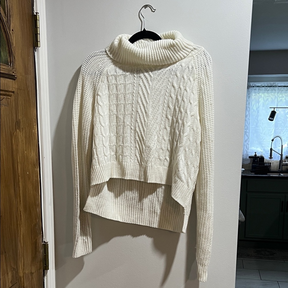 Cozy White Cowl Neck Sweater